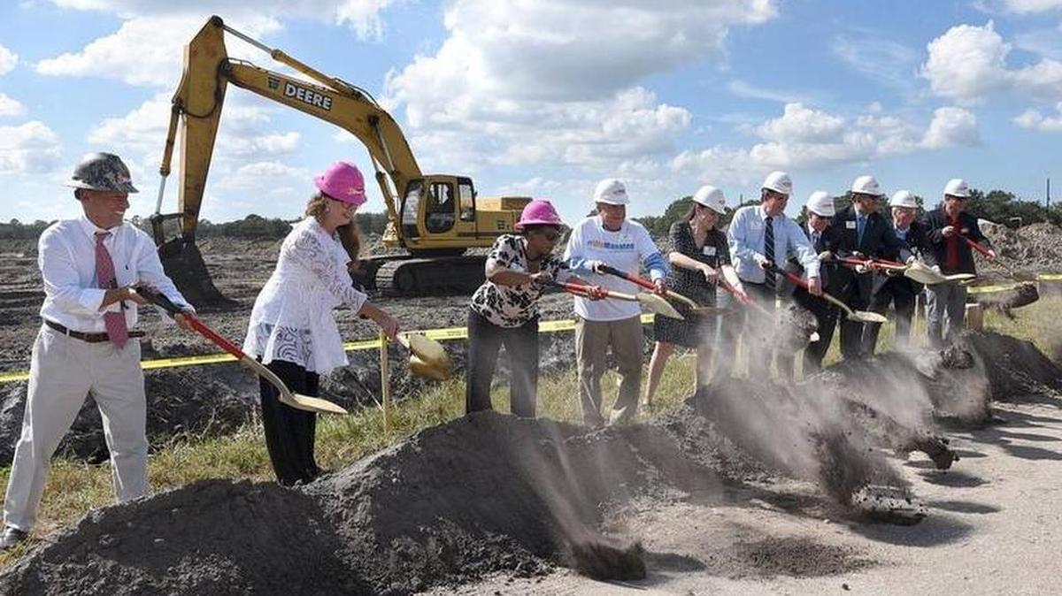 Manatee County School District officials earlier this month held a ceremonial groundbreaking for the new North River High School, which is set to open in August 2019.