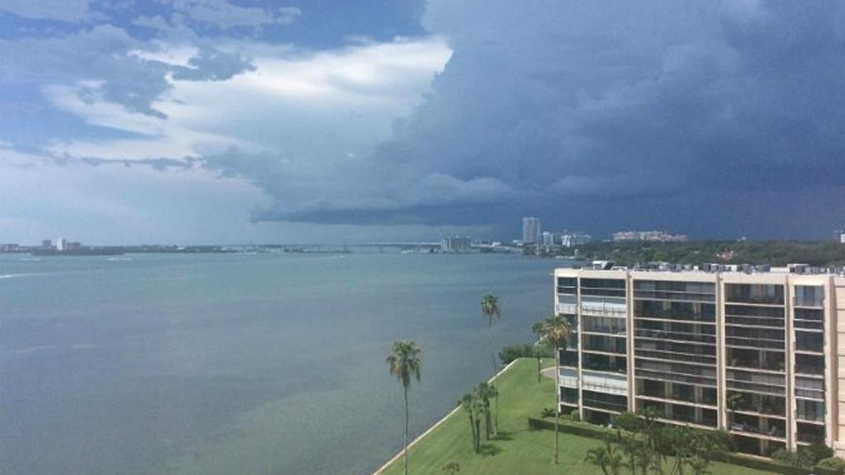 Sunday afternoon clouds moving toward Clearwater Beach.