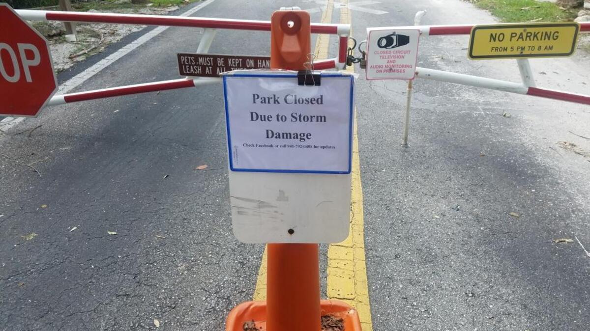 De Soto National Memorial was closed Monday and Tuesday due to storm damage from Tropical Storm Emily, which made landfall on Anna Maria Island around 10:45 a.m. Monday, according to the National Weather Service.