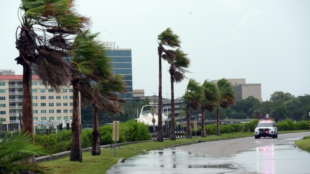 Bradenton Police drive down flood-prone Riverview Blvd. broadcasting an evacuation alert Sunday morning as Hurricane Irma approaches West Bradenton.