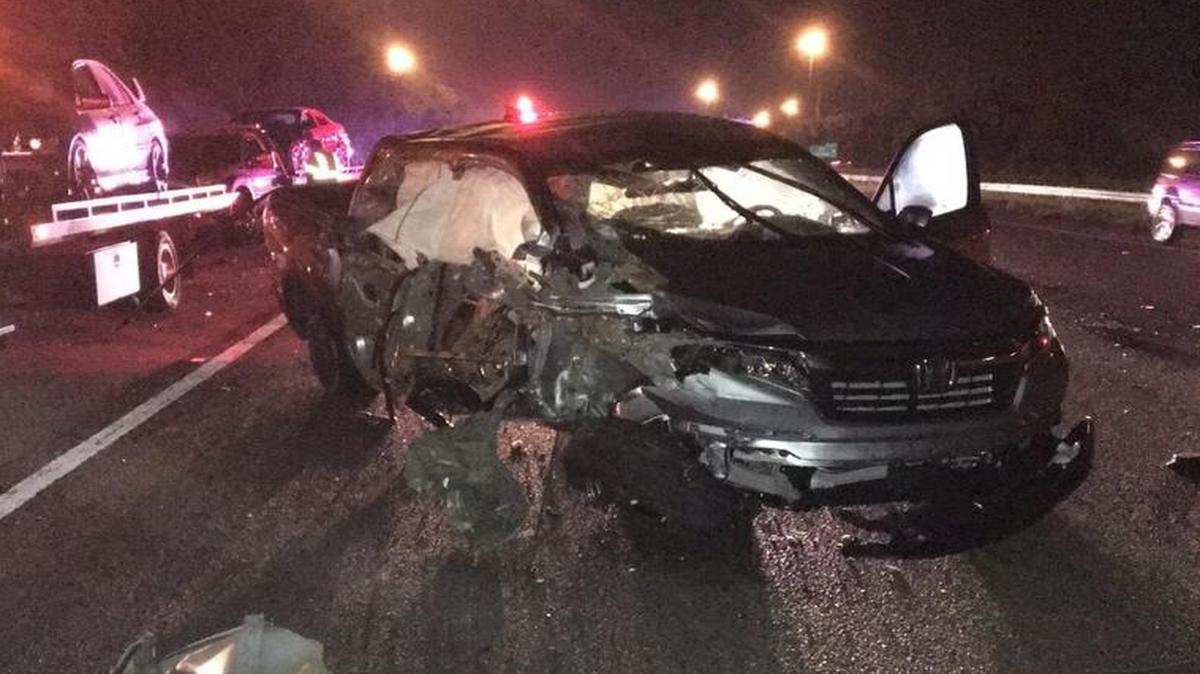 The Honda Ridgeline driven by Gregory P. Miller, 44, was involved in a fatal accident just after 4 a.m. Sunday on southbound Interstate 75 near the Big Bend Road exit in Hillsborough County.