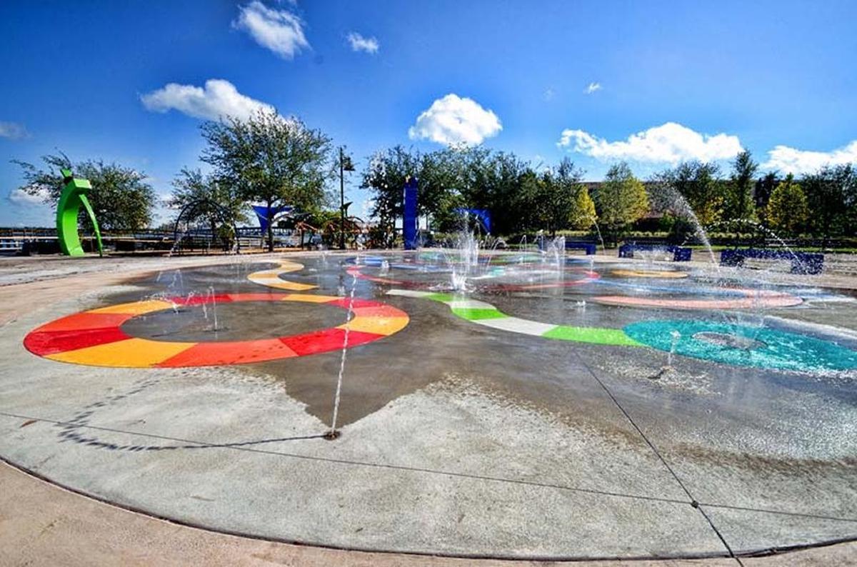 The Splash pad at downtown Bradenton’s Riverwalk.