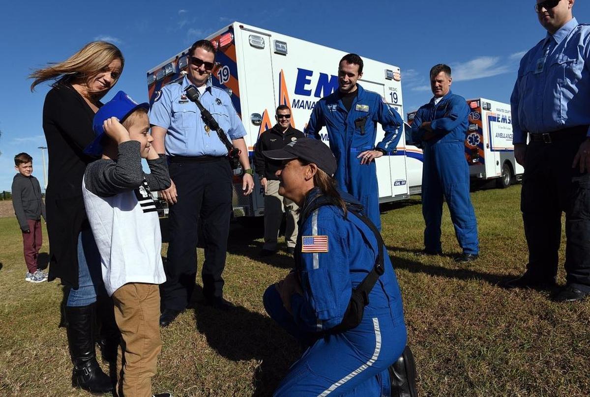 Caden McClusky, 7, thanks the emergency crews that rescued him and his father after a serious car accident Nov. 7 in Lakewood Ranch.
