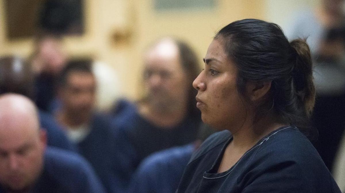Kristal Diaz-Antunez makes her first appearance in front of a judge on Wednesday at the Manatee County jail. Diaz-Antunes is charged with being an accessory to murder.