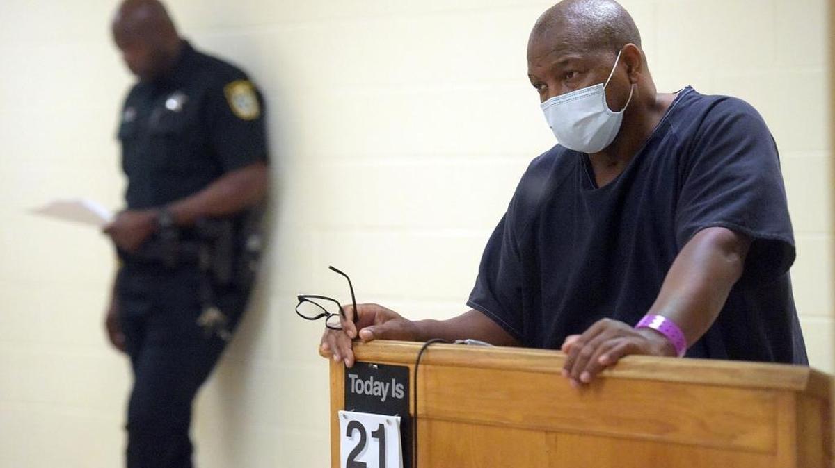 James Sims appears for first appearance from the jail on violation of pretrial release charges and is being held on a $1.5 million bond, according to jail records.