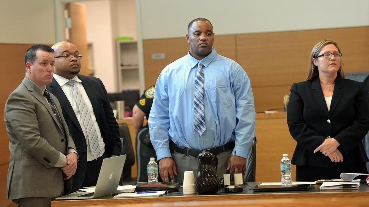 Jury selection got underway Monday in trial of Dwayne Cummings, center, charged with the fatal shooting of Karl Tuxford and fatal stabbing of Jordan Finlon.