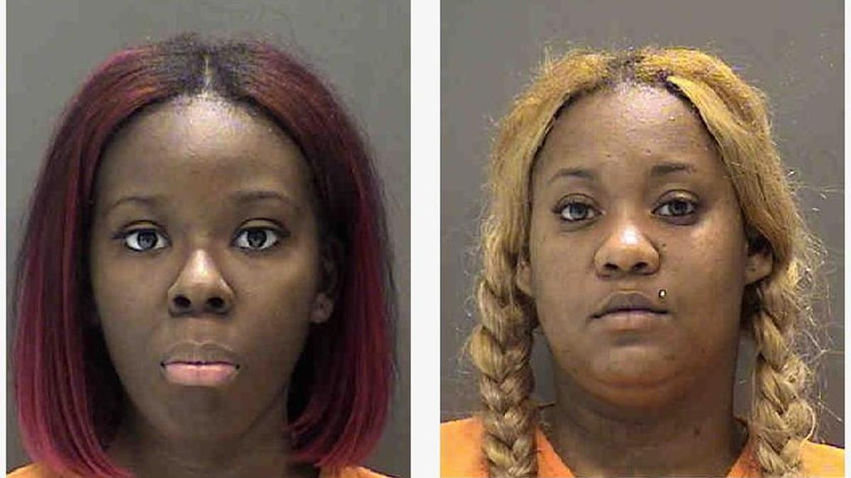 Kisha Nelcy, left, is charged with five counts of criminal use of personal identification. Dyshia King, right, is charged with two counts of criminal use of personal identification.