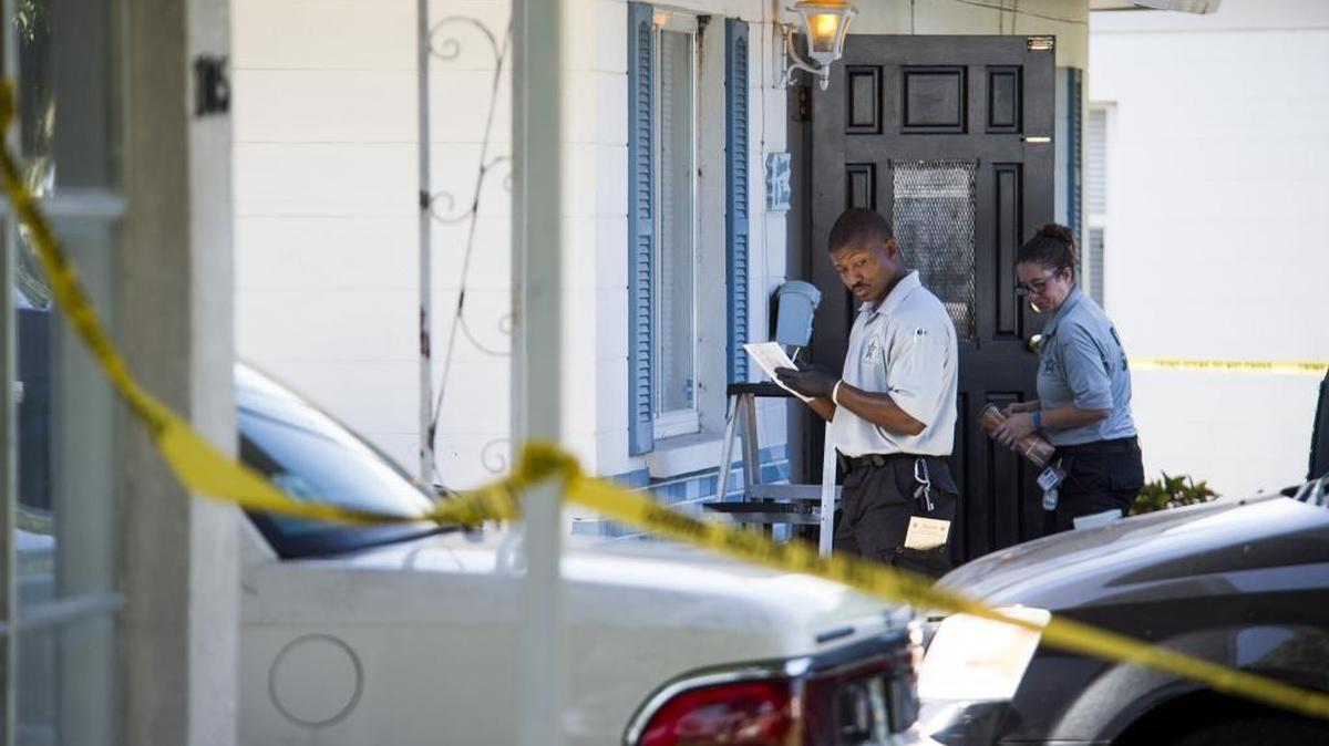 Police investigate the scene of a double-homicide Aug. 5 on Harvard Avenue in Bayshore Gardens in Bradenton.