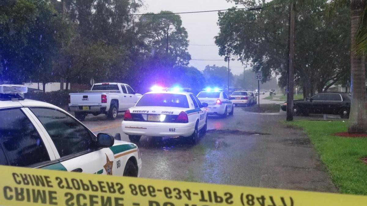 Manatee County Sheriff’s Office units line 39th Avenue West in Bradenton Wednesday night in response to a domestic situation. When deputies arrived, the 44-year-old male suspect refused to leave the residence. He is believed to be alone in the home.