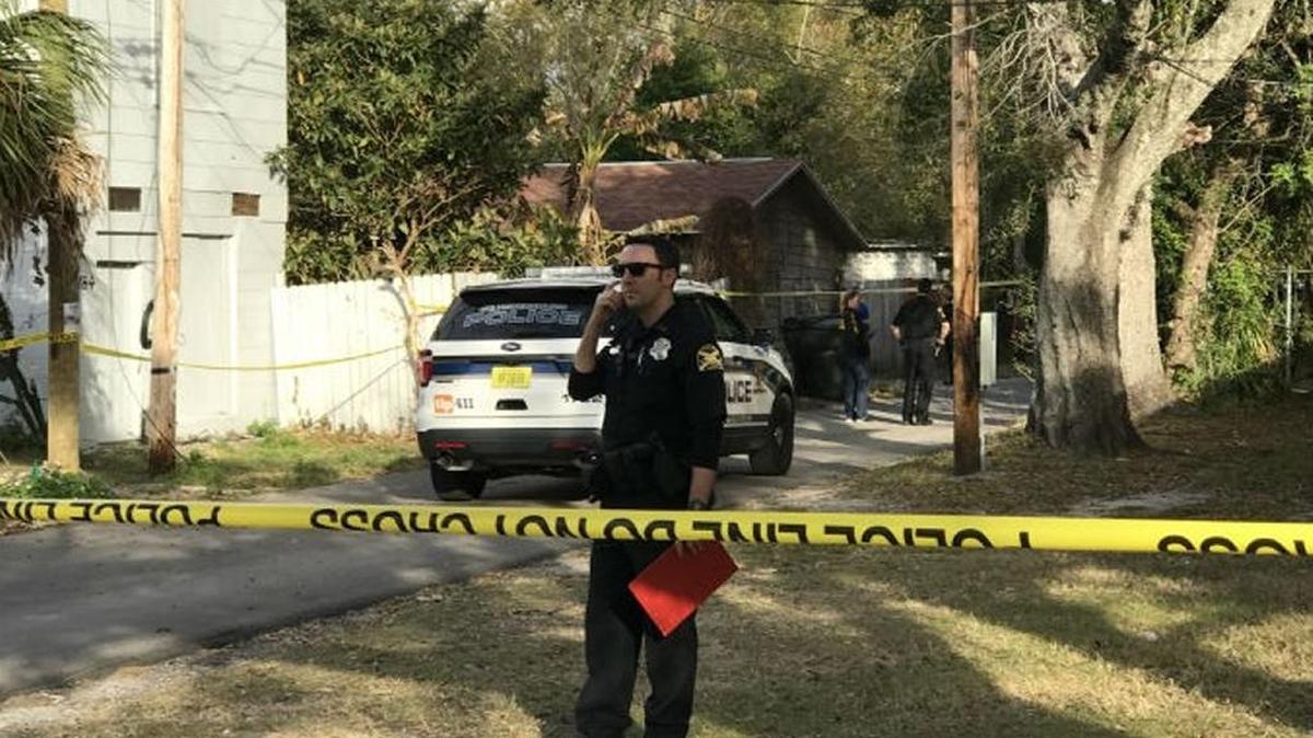 A man was killed in a shooting behind a house in St. Petersburg on Saturday, police said.