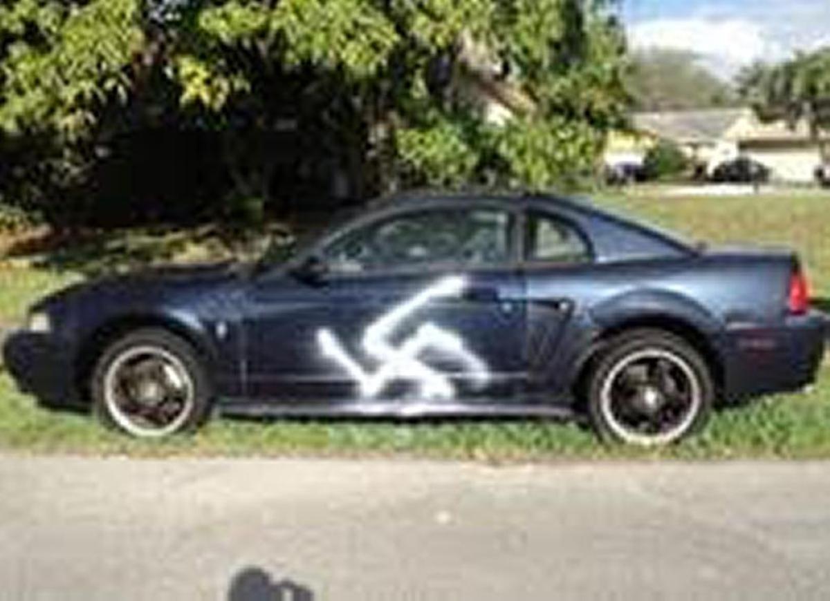 In February 2017, a car in a predominantly Jewish neighborhood in Boca Raton was vandalized with a swastika.