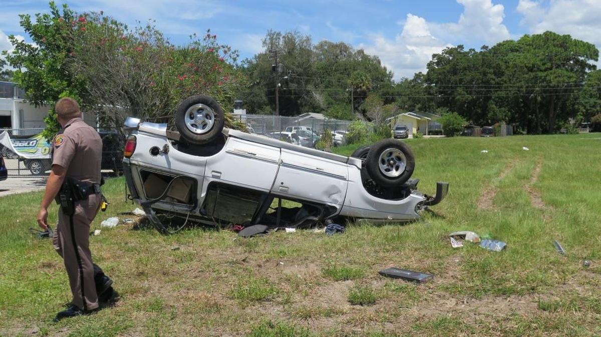 A vehicle rolled over in a crash Tuesday afternoon in Bradenton. The three-vehicle crash occurred at the intersection of 30th Avenue West and 9th Street West.