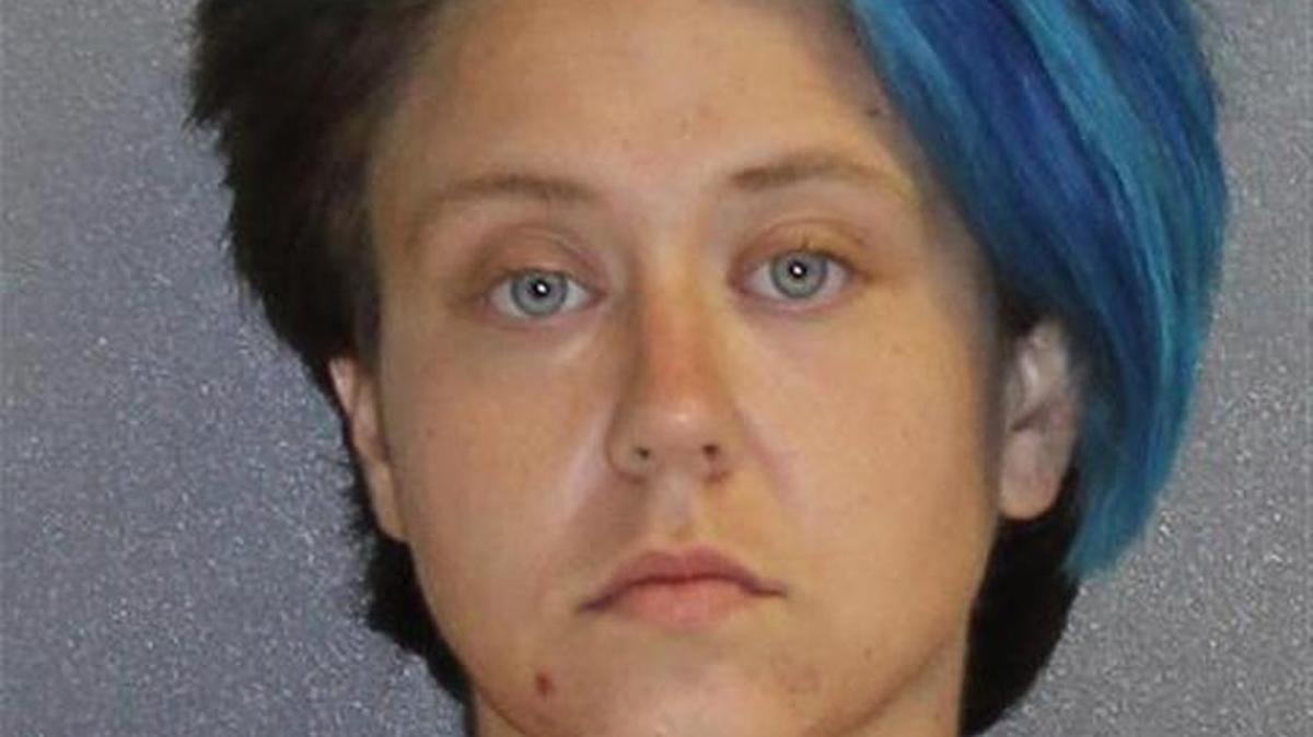 Amber Hall’s mugshot on aggravated child abuse charges.