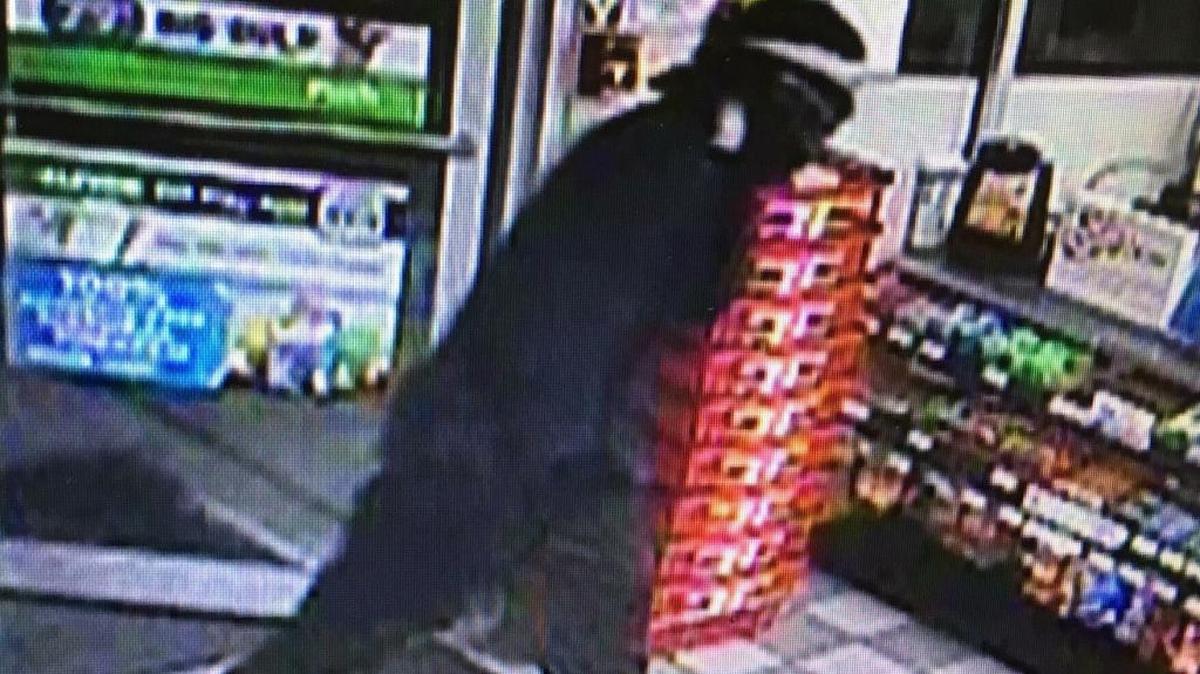 Surveillance photo of the armed robbery suspect at the Venice gas station.