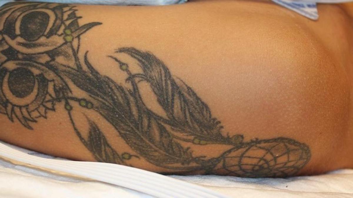 One of three tattoos that Orange County sheriff’s deputies used to identify Marie D. Guth, 29, who was shot and found lying on the side of the road near Orlando on Sunday morning.