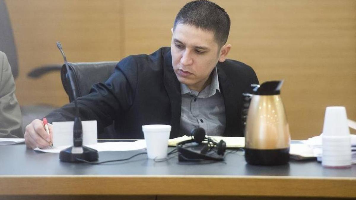 Andres “Andy” Avalos takes notes on possible jurors as jury selection continues on Thursday afternoon for his capital murder trial at the Manatee County Courthouse in downtown Bradenton. Avalos is accused of killing his wife and two other people in Bradenton in December 2014. If he’s convicted of first-degree murder, prosecutors will seek the death penalty.