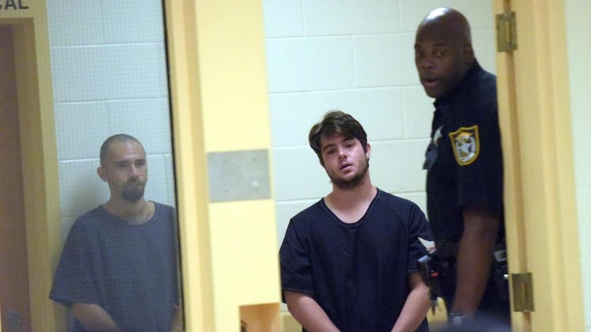 Jacob Brian Harris at the Manatee County Jail during his first appearance hearing on Sept. 5. Harris gave homicide detectives a detailed confession of the death of 20-year-old Corey Iwanski that including the victim being shot in the face.