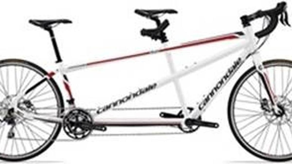 The victim’s bike is white with a red stripe and seats two. This is not the same model as his bike, however.