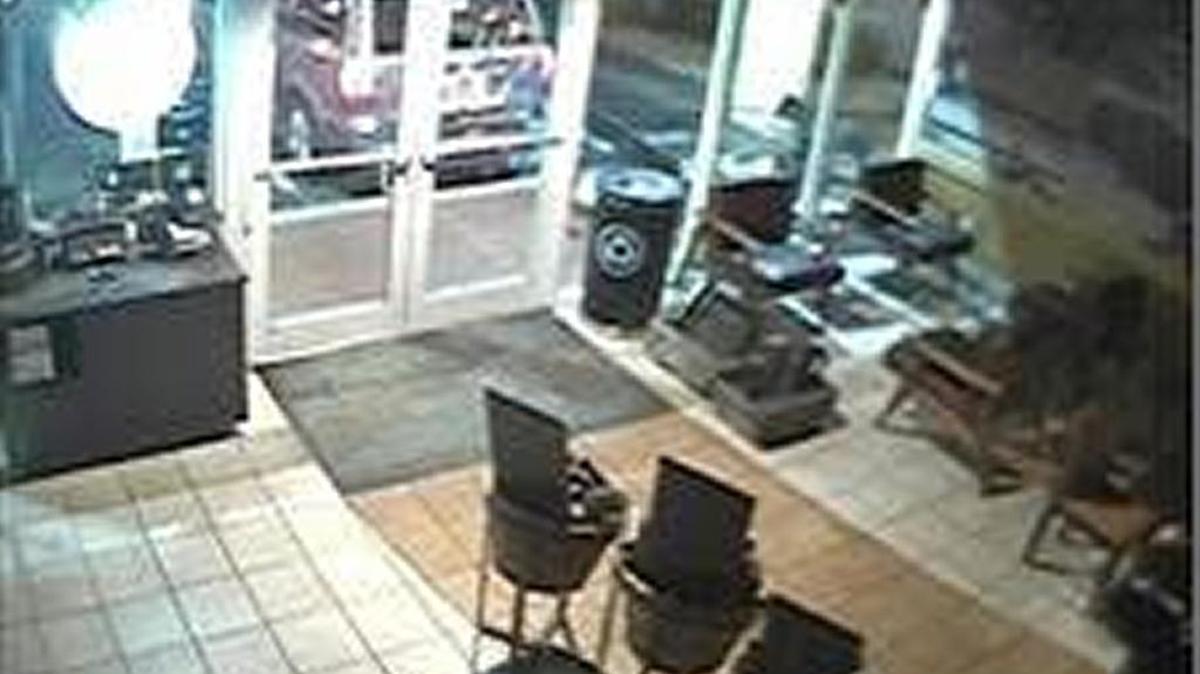 Surveillance photo of the Starbucks store at 5485 University Pkwy that was burglarized overnight.