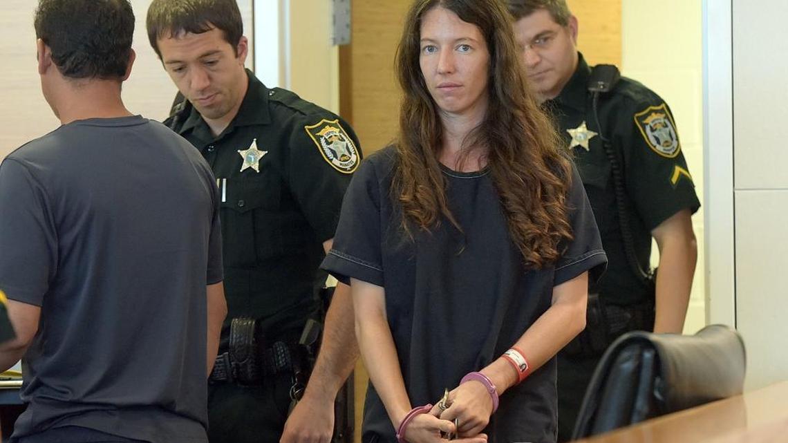 Rachael Natalie Leahy, the Manatee County woman charged with trying to hire a hitman to kill her ex-husband, arrives in court to take a plea Thursday morning.