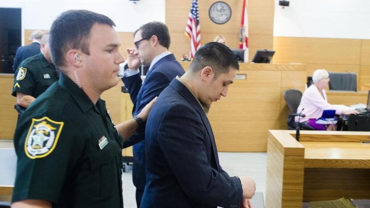 Andres "Andy" Avalos is escorted out of the courtroom after being found guilty of two counts of first-degree murder and one count of second-degree murder on Saturday afternoon at the Manatee County Courthouse in downtown Bradenton.