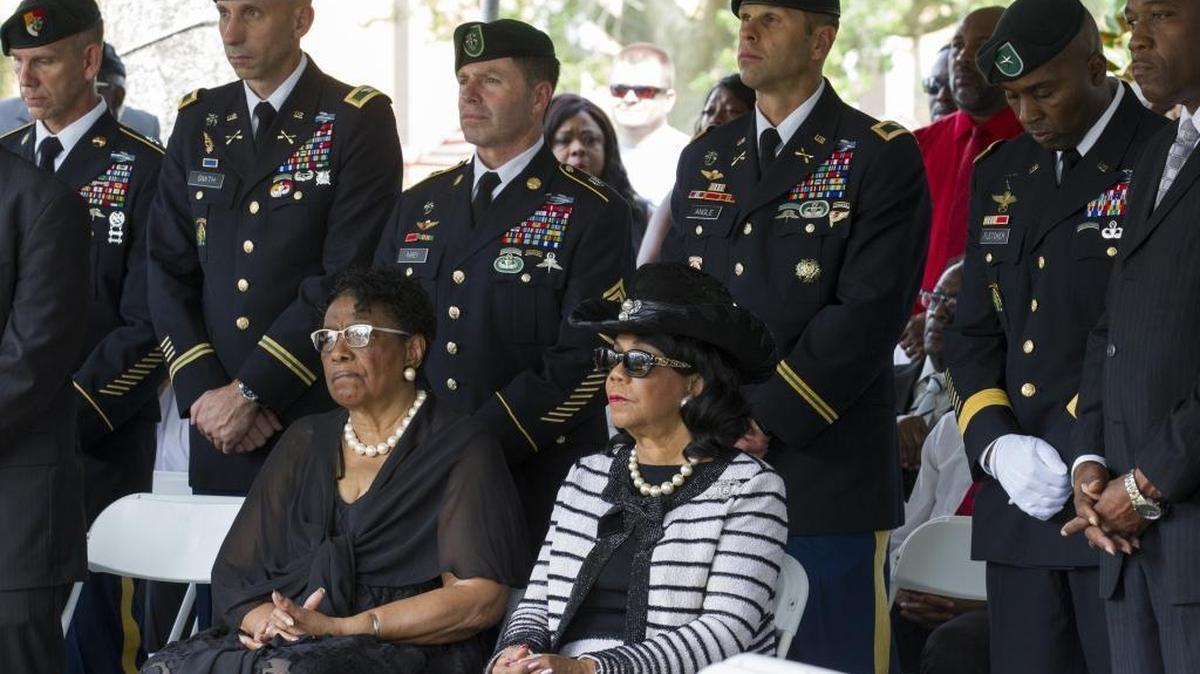 U.S. Rep Frederica Wilson, D-Miami Gardens, attends the burial service of Sgt. La David Johnson on Saturday.