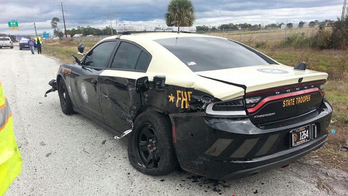 A Daytona Beach man who hit a Florida Highway Patrol trooper's marked patrol car Monday on Interstate 4 in Seminole County said he did it on purpose, according to the Florida Highway Patrol.