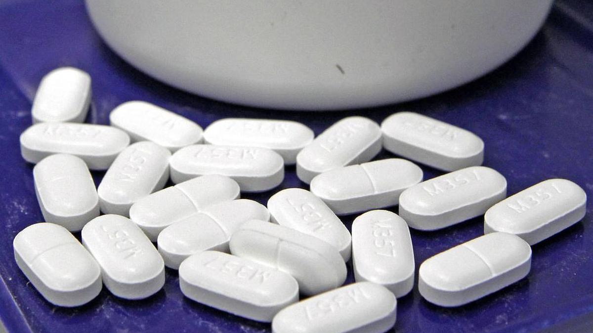 FILE - This Feb. 19, 2013, file photo shows pills of the painkiller hydrocodone at a pharmacy in Montpelier, Vt.