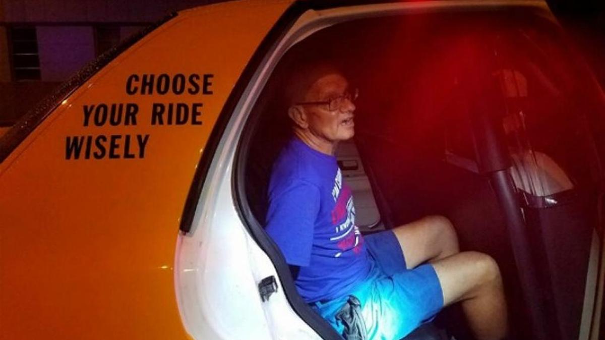 Paul Wilkins, 63, was charged with DUI and operating a vehicle in a careless or negligent manner after he allegedly crashed into a Citrus County Sheriff’s office cruiser used to educate citizens on the dangers of driving drunk.