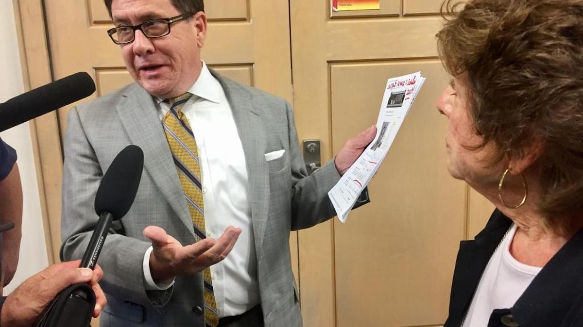 Attorney Reginald Garcia and retired paralegal Pat Bliss talk with reporters on Wednesday, Sept. 27, 2017 after a parole hearing in Tallahassee for Felix Garcia, a Tampa man who is deaf and is serving a life sentence for a 1981 murder that Garcia and Bliss argue he did not commit. The Commission on Offender Review made no change to Felix Garcia’s prison term and decided to consider his case again in June 2020.