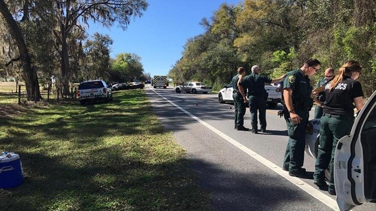 The scene in Citrus County where law enforcement shot and killed a suspect accused of shooting at the Sabal Trail pipeline Sunday.