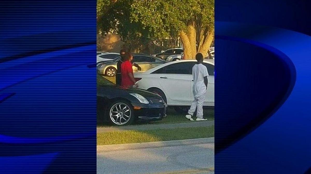 Deputies are trying to identify the men in the picture and the white Hyundai Elantra sedan they were driving. The vehicle had red rims.