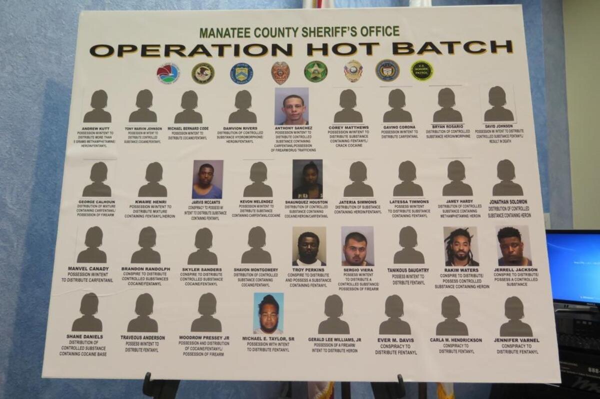 After a yearlong, multi-agency investigation to disrupt and dismantle heroin, fentanyl and carfentanil distribution organizations, law enforcement officials have indicted at least 34 people on drug trafficking charges with more pending, law enforcement officials said in a news conference Tuesday, Dec. 19.