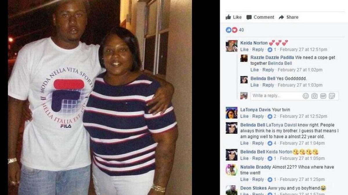 Jarrod Belair and his mother.
