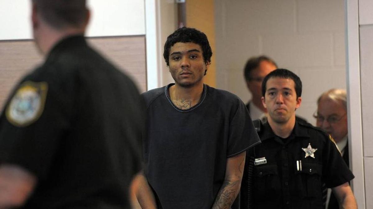 Jimmie McNear enters a courtroom Wednesday for a case management hearing in February. McNear is charged with first-degree murder in the killing of Esther Deneus and Kantral Markeith Brooks.