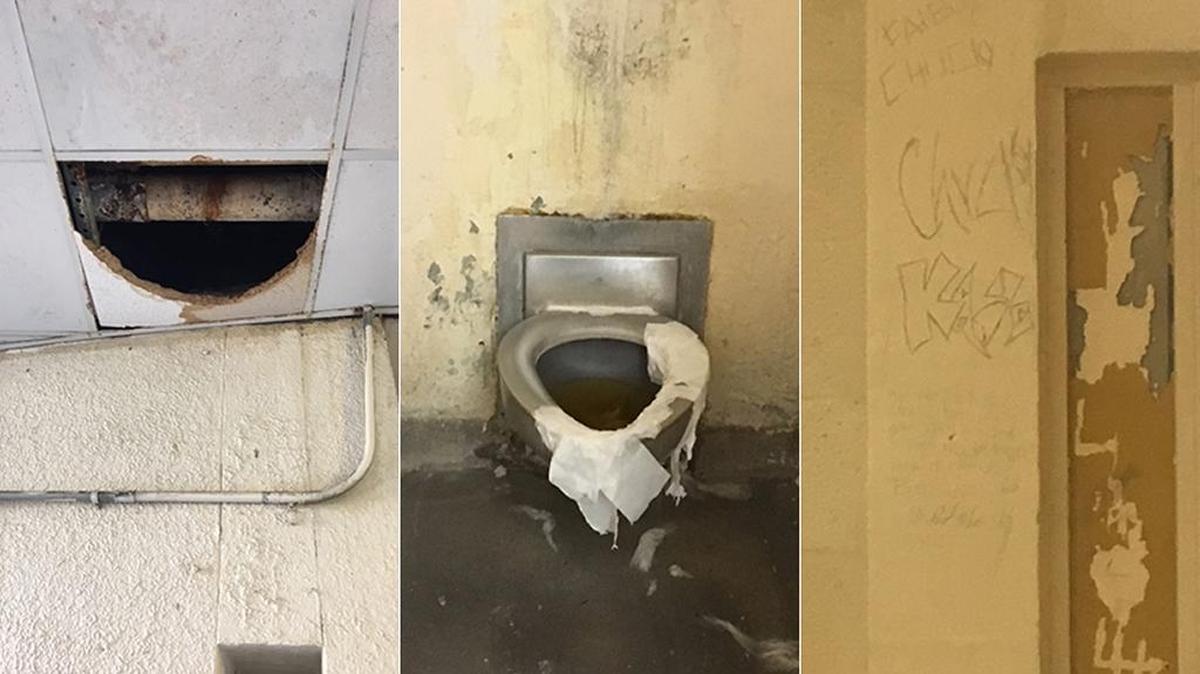 Photos from an inspection show conditions in the Miami-Dade juvenile lockup. When conditions had not significantly improved by the time lawmakers paid a visit, the superintendent received a reprimand.