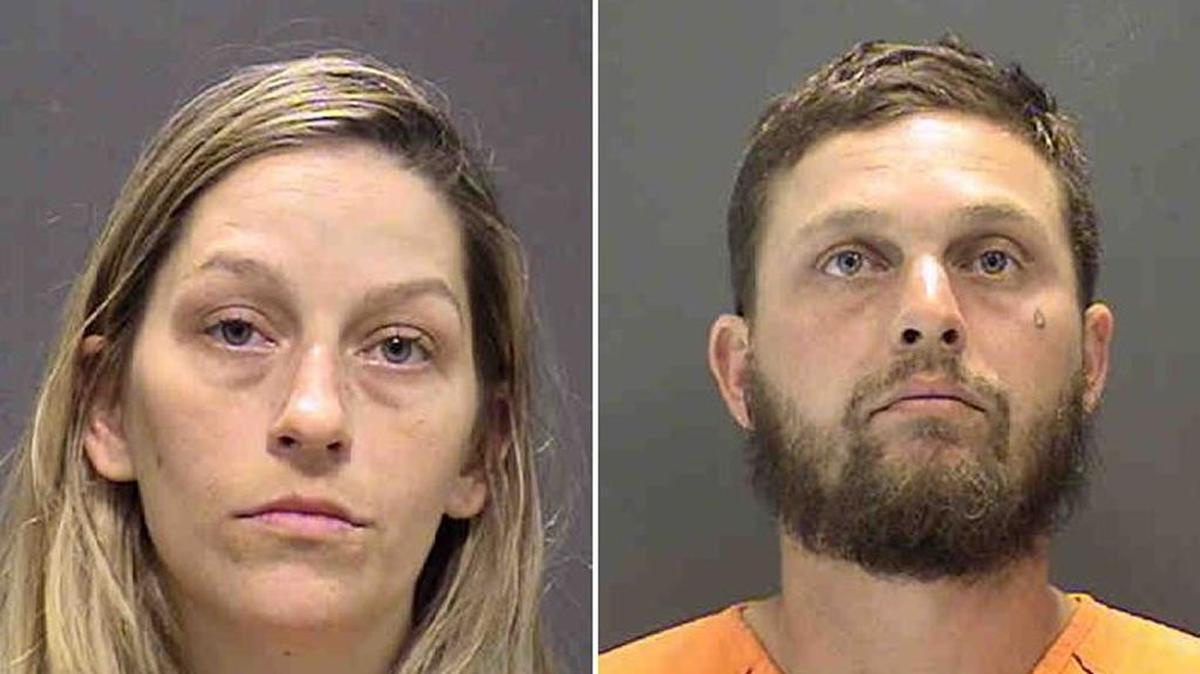 Ashley Finnegan, 29, left, is charged with aggravated child abuse: accessory after the fact and neglect of a child with great bodily harm. George Gluschenko, 34, right, is charged with aggravated child abuse.