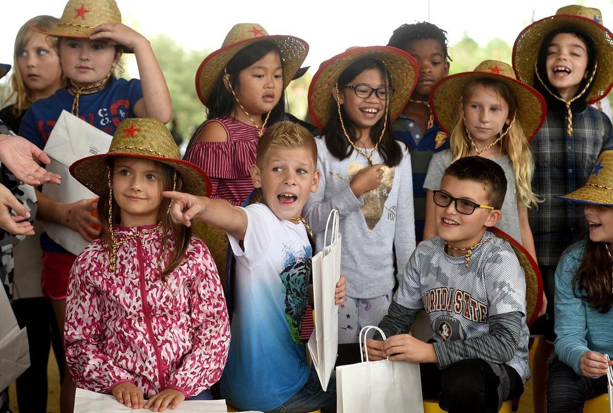 Manatee County third graders enjoy themselves at a highlight of the county’s Farm City Week, a learning experience called Ag Venture, at the fairgrounds in Palmetto.