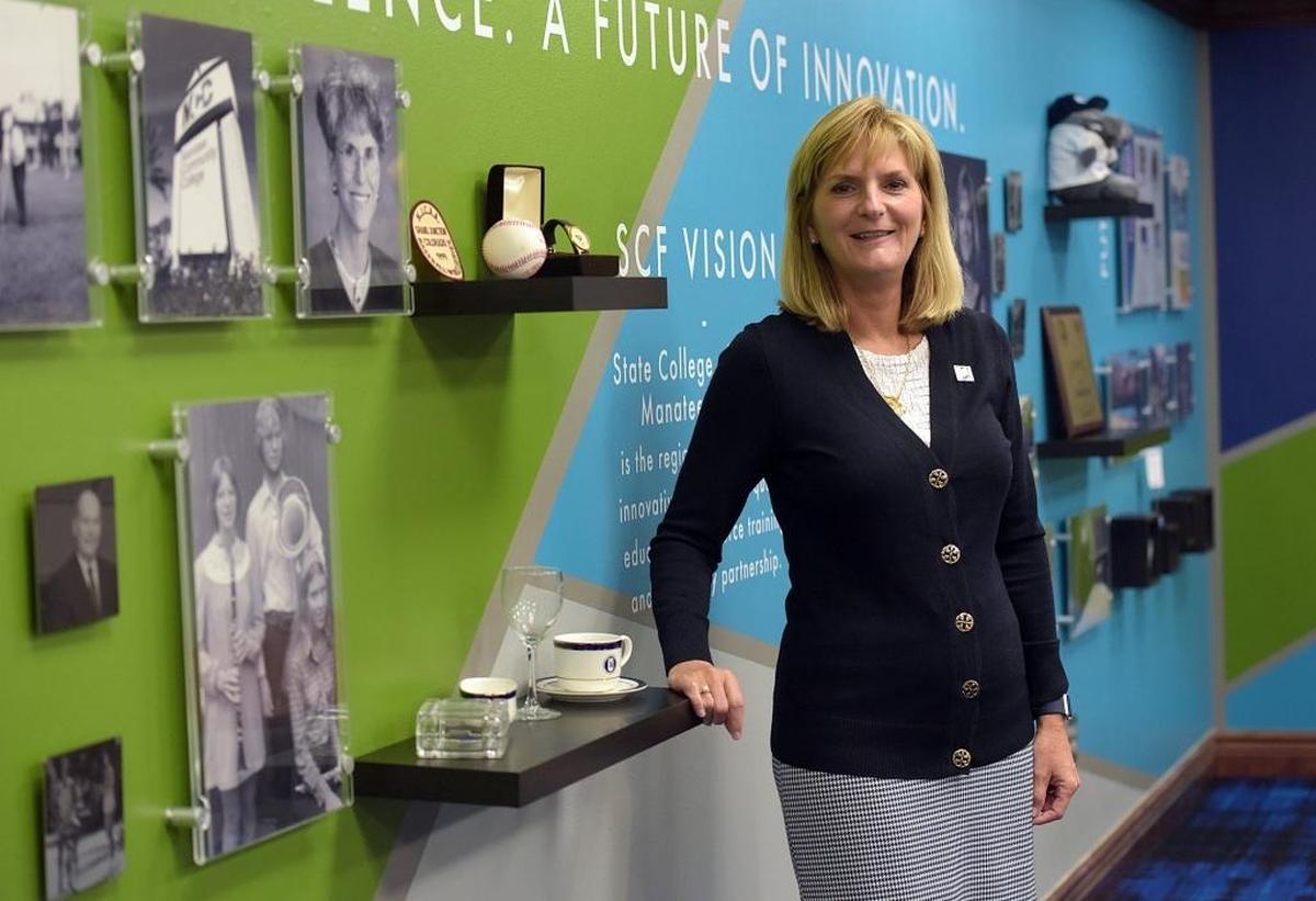 State College of Florida President Carol Probstfeld in the President's dining room.