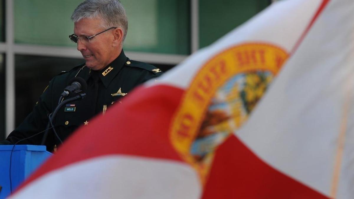 In this file photo, Colonel Rick Wells, Manatee County Sheriff's Office, shares his grief and heartache of loosing two fellow law enforcement officers, and friends, as he delivers the keynote speech at the annual Manatee County Law Enforcement Memorial Service in downtown Bradenton.