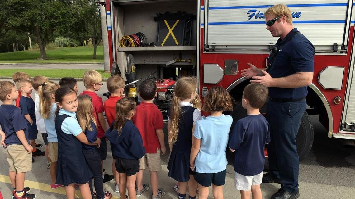 At Braden River Elementary, a refresher in ‘stop, drop and roll’
