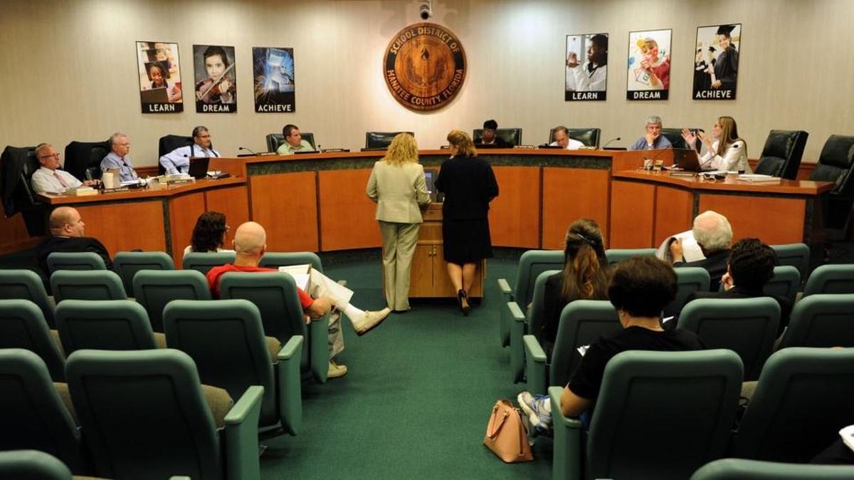 In this file photo, Manatee County School Board members listen as the 2016-17 budget expenditures and revenues are presented during a workshop Monday at the School Support Center in Bradenton.