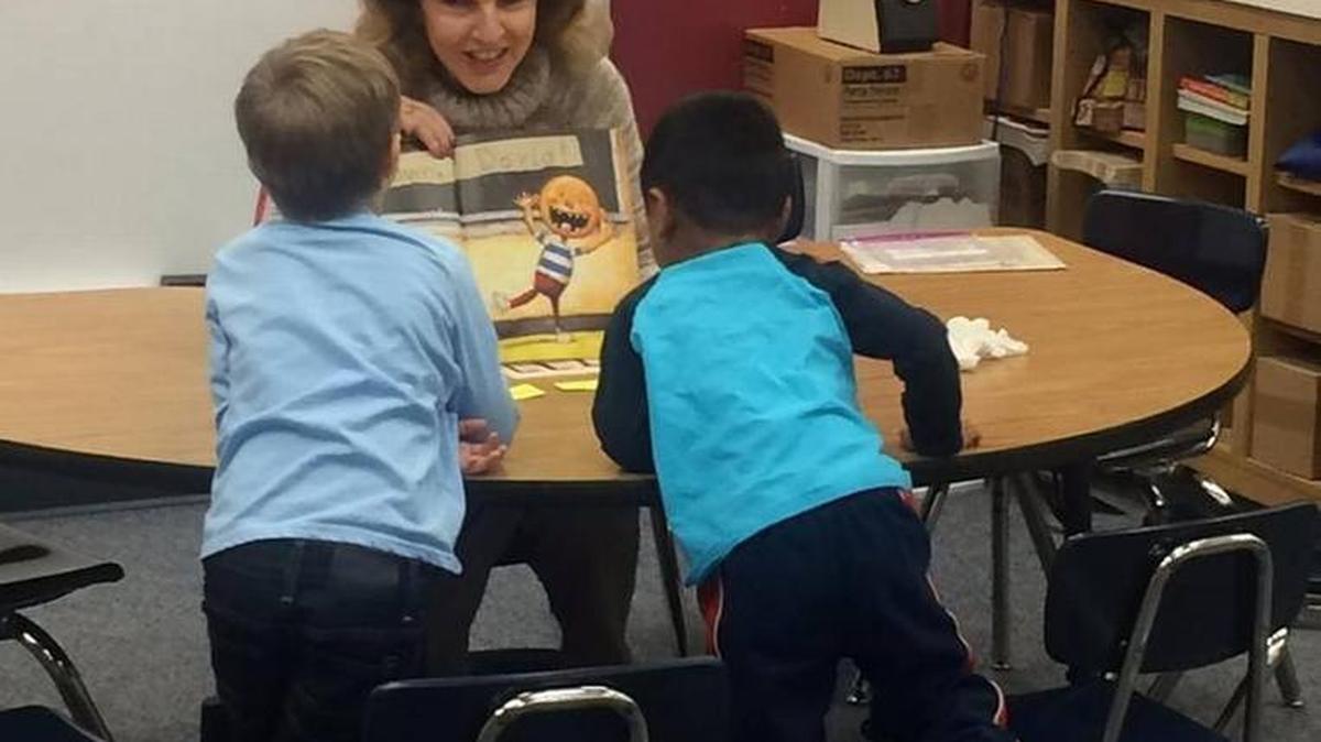 Anne Lee, chair of the board of United Way of Manatee County, reads to children at Blackburn Elementary School during the ReadingPal program in February.