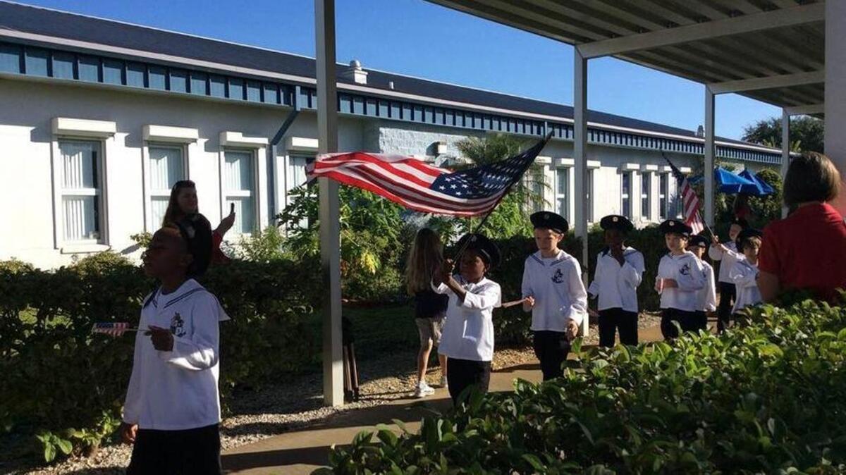 In this file photo, Rowlett Academy for Arts and Communication students participate in the school’s annual Veterans Day celebration.
