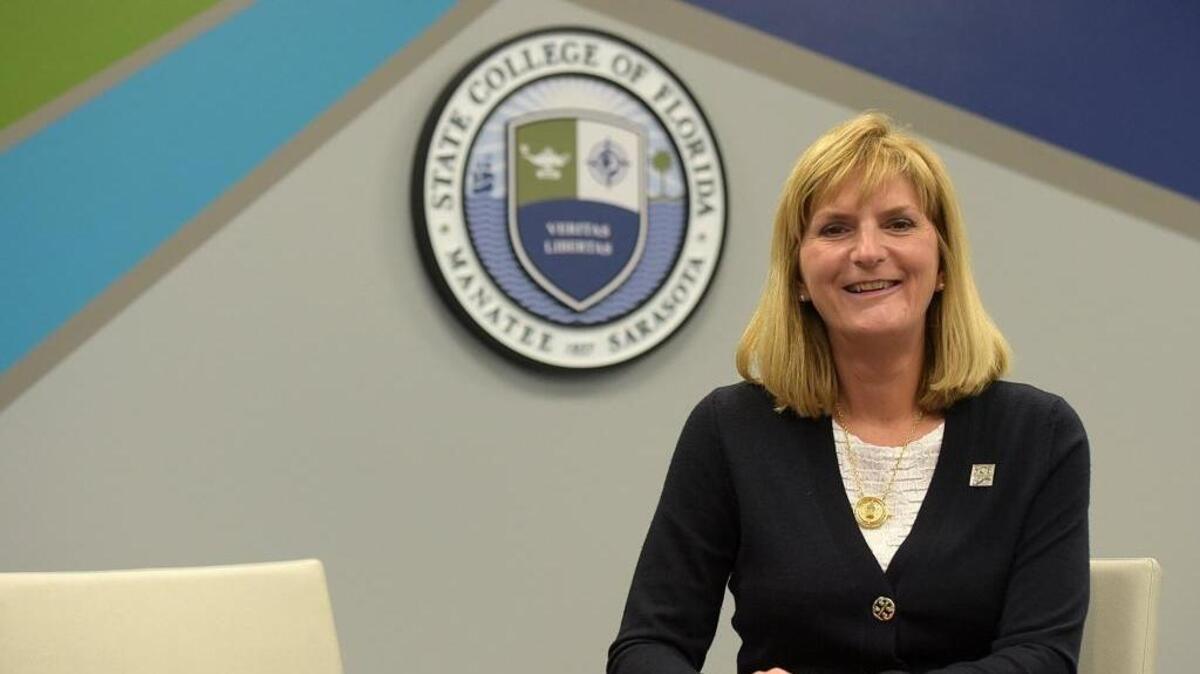 State College of Florida President Carol Probstfeld in the President's dining room.