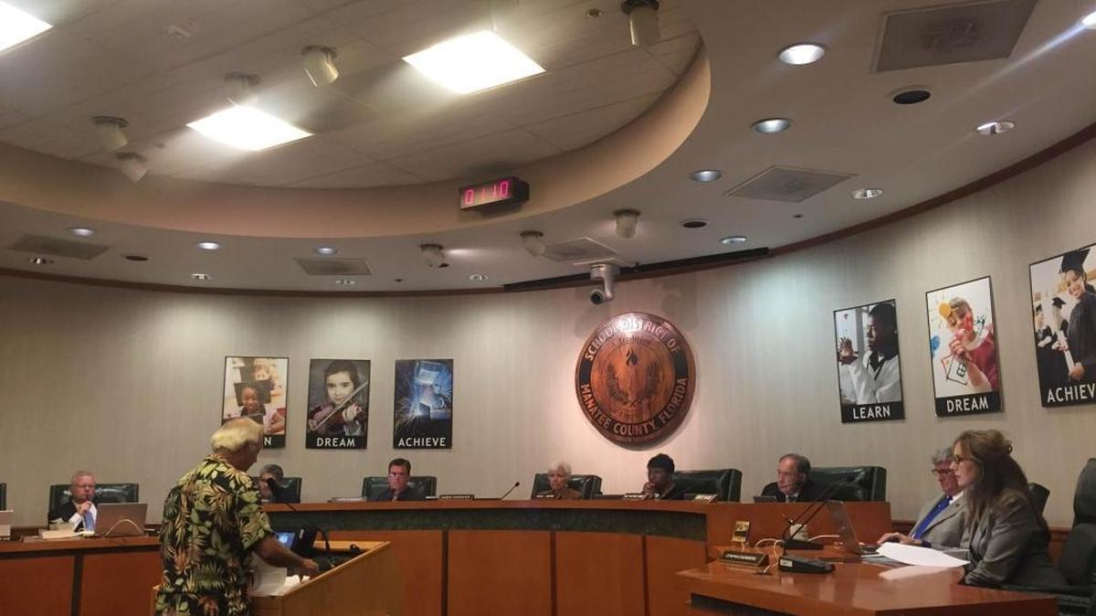 The Manatee County School Board meets in this file photo.
