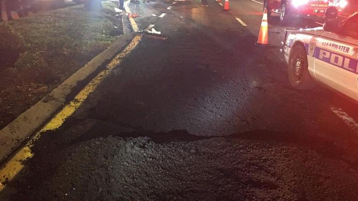A man was critically injured after he fell from the back of a striping machine in the early hours of Thursday morning, according to reports.