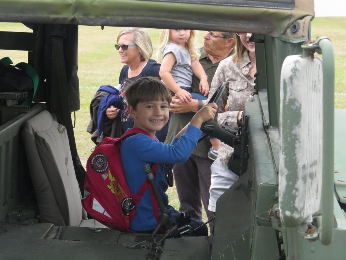 Kids can explore all kinds of vehicles, like this military-style Humvee, during the Big Truck Day EGGstravaganza at Nathan Benderson Park on Saturday.