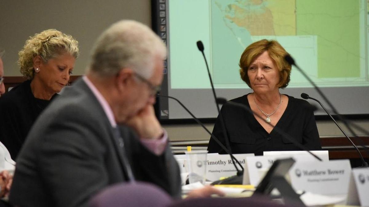 Manatee County Commission Chair Betsy Benac listens to Commisioner Robin DiSabatino speak during a review of the county’s comprehensive plan and land development code Tuesday.