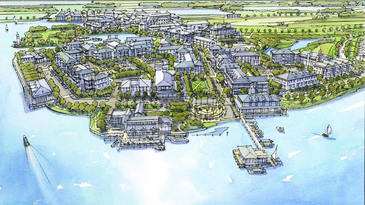 Rendering shows the future town center of Lakewood Ranch’s Waterside community which is now under development and will bring more than 5,000 homes to the area. Lakewood Ranch ranks third in the nation for new home sales midway through 2017.